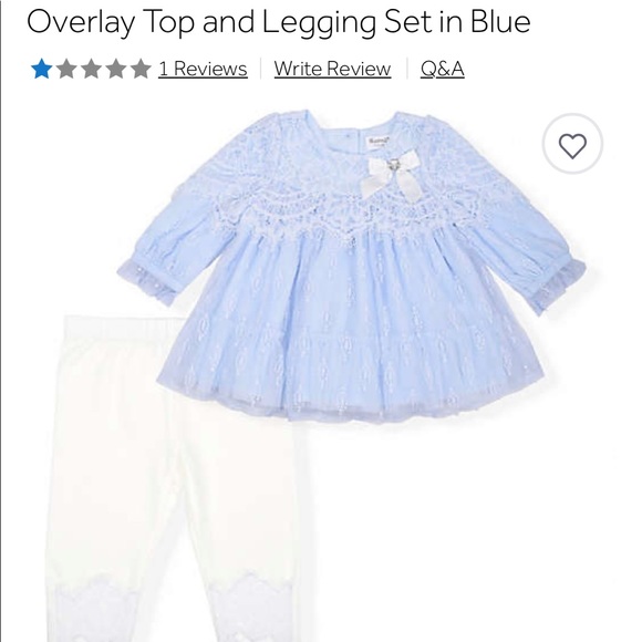 Nanette baby lace overlay top and matching leggings 0-3M - Picture 4 of 6